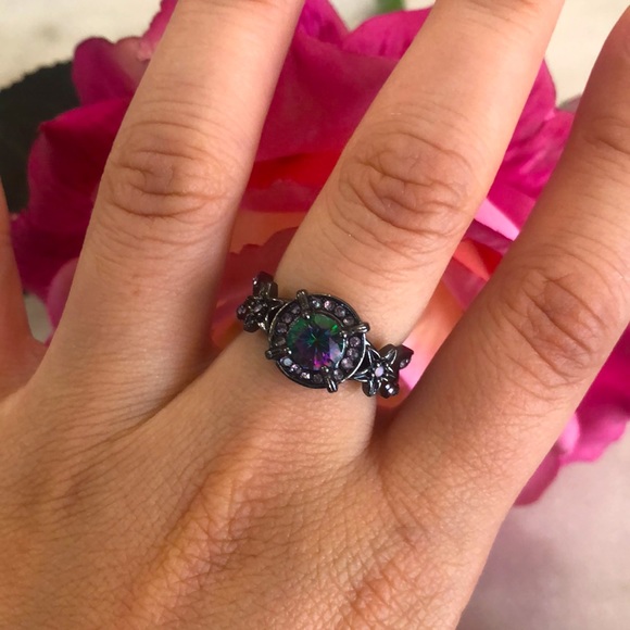 Black Mystic Topaz Ring - Picture 1 of 5
